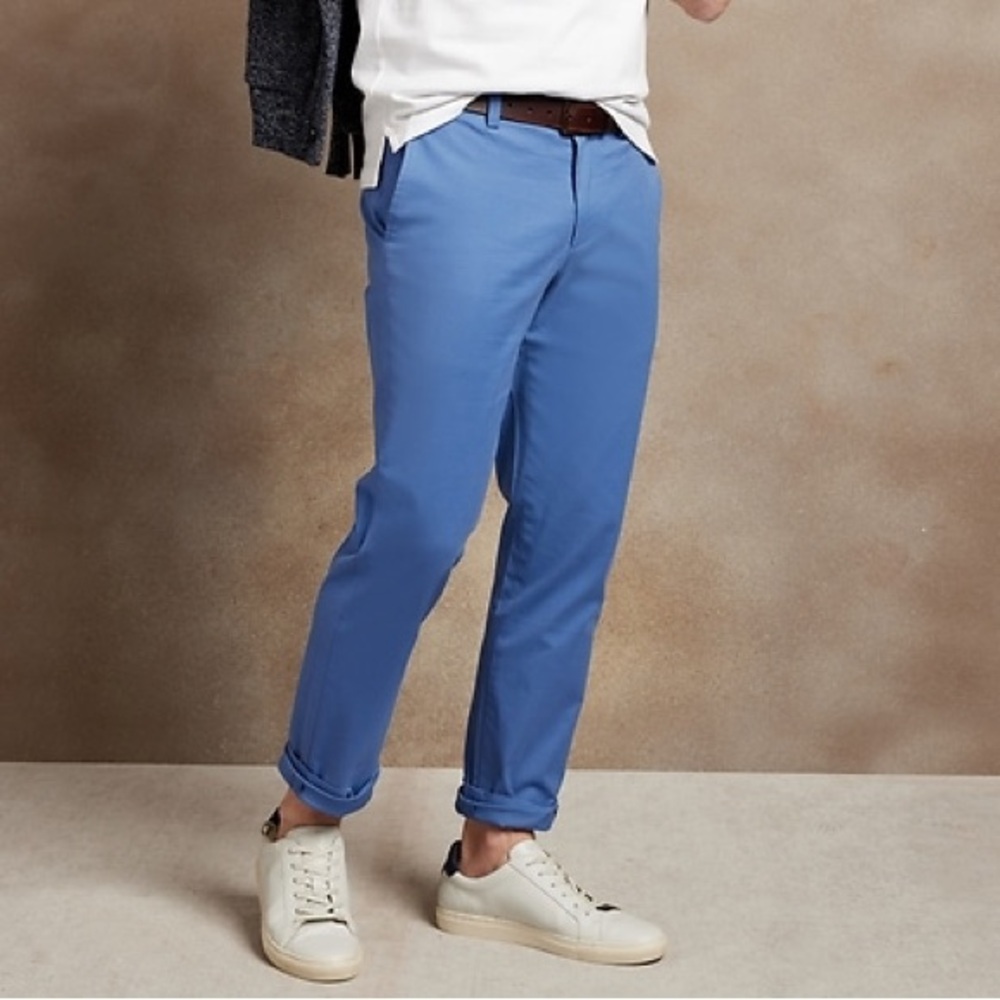NWT Banana Republic Aiden Chino in Mahalo Blue, size 34x30